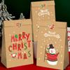 12 Peças de Sacolas de Papel de Natal para Presentes de Feriado, Novas Sacolas de Presente de Natal Transfronteiriças, Sacolas de Papel para Embalagem de Biscoitos de Maçã