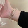 Pulseira de Contas de Prata Extremamente Finas para Mulheres 2024 Nova High-end Luxo Leve Nicho Exquisita Acessórios de Pulseira Empilháveis