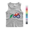 Chaleco para niño verano nuevo camiseta sin mangas para niño algodón ligero transpirable patrón de excavadora ropa de moda para niños