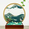 Ornamento Premium de Arte com Areia Flutuante Verde com Toque de Luxo, Ampulheta Criativa para Decoração de Sala de Estar e Escritório, Presente Auspicioso para um Bom Começo de Ano