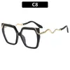 Nuevas de Moda Cuadradas para Mujer Gafas de Sol con Templo en Forma de Serpiente Tendencia Transfronteriza Europea y Americana Gafas Personalizadas de Gama Alta Planas