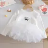Top de Malla Dulce con Dobladillo para Bebés Niñas Ropa de Otoño para Niños Pequeños y Niños Pequeños Primavera y Otoño Nuevo Estilo Patchwork Camiseta de Manga Larga Capa Base Moderna