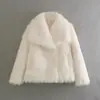 Atacado de fabricante de roupas femininas transfronteiriço novo outono 2026 estilo europeu e americano casaco de pele sintética com lapela grande 5 cores
