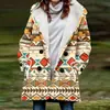 [Processamento Personalizado] Novo Casaco de Inverno Feminino com Pelúcia Estilo Europeu e Americano Casaco com Capuz 3D de Natal Atacado