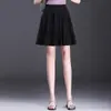 2026 Nueva Falda Corta Casual de Verano Blanca Ajustada Línea A para Mujeres Petites Falda de Línea A de Cintura Alta con Volantes Media Falda