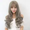 Peruca mulheres fabricantes atacado cabeça completa cobrir temperamento feminino Net vermelho longo cabelo encaracolado micro rolo meia cabeça simulação peruca chapelaria