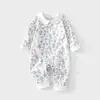Macacão de Bebê para Menina, Roupão de Algodão Puro Sem Costuras para Recém-Nascido para Bebê Masculino e Feminino, Roupas para Bebês e Crianças Pequenas, Macacão para Rastejar