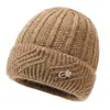 Gorro de Lana Cálido de Invierno con Felpa para Madres de Mediana Edad y Mayores, Gorro de Punto para Señoras Mayores con Protección Auditiva para el Frío al Aire Libre