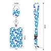 Estilo coreano flor fresca aleación de zinc hebilla de fácil extracción poliéster de fácil extracción cordón impreso soporte para tarjetas de certificado floral pequeño