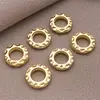 Cuentas sueltas de cobre chapado en oro de 18 quilates, separadores en forma de OVNI, cuentas redondas roscadas para pulsera y collar DIY hechos a mano, accesorios de joyería