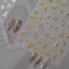 Pegatinas de Arte para Uñas en Relieve DIY Estilo de Lujo Pegatinas para Uñas Flor Metálica Pintada a Mano Estilo Retro Materiales para Arte de Uñas Accesorios Uñas Portátiles
