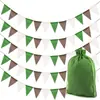Decoraciones para Fiesta de Cumpleaños Transfronteriza, Banderines Triangulares de Lino Imitación, Decoraciones de Boda, Guirnaldas, Banderines Coloridos, Arreglos para Escena Festiva, Banderines de Tirar