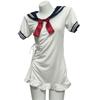 Suoqing Lencería Sexy Estilo Academia Banda Sexy Uniforme de Marinero Verano Seda de Hielo Delgado Traje de Pareja Sin Quitarse Mujer