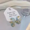 Banho de Ouro Real, Coleção Série Azul Moda Coreana e Japonesa, Brincos de Esmalte com Efeito Gotejante para Mulheres, Novos Brincos e Acessórios de Luxo Leve Nicho