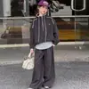 Conjunto Feminino 2026 Outono Novo Infantil Tendência Cool Estilo Coreano Roupas Meninas Mais Velhas Casual Esportivo Conjunto de Duas Peças
