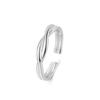 Anillo abierto trenzado de plata esterlina S925, estilo simple entrelazado, estilo europeo y americano, anillo de plata transfronterizo.