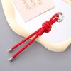 Colgante Llavero de Cuero Tejido a Mano para Coche, Colgante Simple y Versátil Corto para Bolso de Teléfono Móvil, Lanyard Pequeño Regalo