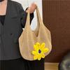 Bolso Tote de Verano Fresco, Sencillo y Casual, Tejido Calado para Mujer, Ligero, Gran Capacidad, Bolso de Hombro Versátil Estilo Vacacional