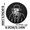 Bestseller transfronteiriço estilo punk preto e branco emblema redondo patch de tecido bordado com adesivo termofusível patch de caveira para decoração de roupas