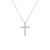 Venta al por mayor directamente del fabricante.: Collar de Cruz con Incrustaciones de Diamante para Chica Popular, Lujo Ligero, Sensación de Alta Gama, Cadena Única Dulce y Fresca para Clavícula para Mujeres
