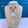 Prata Pura 999 Novo Pingente de Suéter Filigrana Flor de Lótus Feminino Lótus DIY Vaso de Sementes de Lótus Tecido Pingente Luxo Leve Transmissão ao Vivo