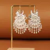 Pendientes de Pavo Real para Minorías Étnicas, Regalos Retro de Plata Miao Estilo Étnico, Accesorios de Pendientes Vintage de Imitación Plata