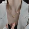 Xi Gu D0289 S925 Collar de plata con forma de corazón para mujer, diseño original de cadena de clavícula, con diseño de nicho en el viento 2024