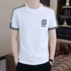 Camiseta de Manga Corta para Hombre Estilo Británico Marca de Moda Casual 2026 Camiseta de Alta Gama Holgada Casual Top de Media Manga Ropa para Hombre