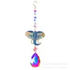 Atrapasoles de Cristal con Diamantes, Libélula Roja, Mariposa Colorida Adorno Colgante para Coche DIY, Carrillón de Viento Arcoíris para Jardín Exterior, Suministro Transfronterizo