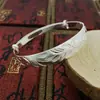 Pulsera de Plata de Ley s990 Moda Nueva Brillante Estampada Deslizante Pulsera de Plata Elegante Pulsera de Plata para Mujer