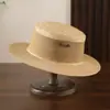 Sombrero de Copa Plano Sy, Elegante y de Alta Gama, Sombrero de Paja de Ala Ancha, Sombrero de Copa Alta con Cinta Ancha, Sombrero de Sol de Moda Europea y Americana para Mujer, Lujo Accesible