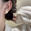 Nuevo Producto Otoño e Invierno Pendientes Cuadrados Ankora Perla Blanco Crudo, Populares en Douyin, Pendientes de Perlas Cubo de Azúcar