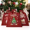 Bolsas de Arpillera Navideñas, Bolsas de Regalo para Fiestas Infantiles, Bolsas de Dulces de Lino con Cordón, Bolsas de Empaque de Regalo de Muñeco de Nieve Navideño
