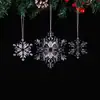 Decoración Navideña Colgantes de Copos de Nieve de Cristal Alta Transparencia Artificial Creativos Copos de Nieve Accesorios de Decoración para el Ambiente Navideño