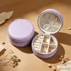 Caja de joyería portátil directa de fábrica con espejo, caja de joyería de lujo de alta gama, caja de almacenamiento de pulsera de cristal, collar, pendientes al por mayor