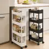 Estantería de almacenamiento para huecos de baño, estantería de almacenamiento móvil de pie para el baño, estante de almacenamiento multifuncional para el hogar y la cocina