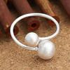 Anel de prata de lei S925 atacado moda retrô liso prata fosco tamanho bola de prata simples anel pequeno para cauda feminina