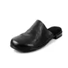Mocassins macios de pele de ovelha, sandálias de bico fechado de couro bovino com 2 cm de salto, adequadas para o trajeto e para usar ao ar livre, mules chinelos
