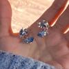 Brincos de Luxo Leve Francês para Mulheres, Brincos Diamante Leque com Design Sofisticado, Brincos Estilo Chinês Novo, Joias Pequenas e Exquisitas