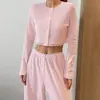 Transfronterizo 2026 Verano Nuevo Estilo Europeo y Americano Encaje Jacquard Holgado Manga Larga Pantalón Largo Conjunto de Dos Piezas Pijama para Mujer Ropa de Casa
