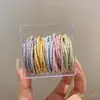 Elásticos de Cabelo em Caixa para Mulheres, Cordas para Rabo de Cavalo Alto, Anéis de Cabelo, Elásticos, Alta Elasticidade, Duráveis, Resistentes, Design Simples