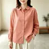 2026 Camisa Nueva de Doble Capa Primavera/Otoño Color Sólido Manga Larga Suave Adelgazante Holgada Cardigan Superior Moda Versátil