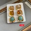 Pendientes de borla con carcasa de madera marrón transfronterizos europeos y americanos, pendientes de estilo vintage Maillard, pendientes de mujer de lujo ligero de alta gama