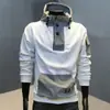 Marca de Streetwear Elegante para Primavera e Outono Moletom Masculino Casual com Capuz Patchwork Jaqueta com Capuz Fina Versátil para Jovens