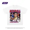 Nueva camiseta de verano retro americana de baloncesto para hombre de manga corta con un divertido estampado de Morant con doble pistola, corte holgado