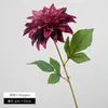 Flor dália artificial moderna minimalista de cabeça única para decoração de sala de estar, sala de jantar, loja de roupas em casa, acessórios florais de flor artificial