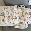 Pijamas de manga larga de primavera y otoño para mujer, de algodón con nubes y tela arrugada, estilo princesa dulce, estilo japonés, ropa fresca para el hogar.