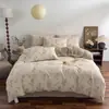 Nuevo Juego de Cama de Cuatro Piezas 2025 de Lino Puro de Alto Peso y Algodón Lavado Estilo Retro Textura de Lino Ropa de Cama