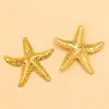 Acessórios de Joia em Aço Inoxidável 304 de Duas Cores, Galvanoplastia com Ouro Real em Forno, Pingente de Vida Marinha, Pingente de Estrela do Mar