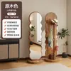Espejo de Cuerpo Entero de Piso, Espejo de Vestir Giratorio, Dormitorio de Chica para el Hogar con Perchero, Espejo de Vestir Integrado de Celebridad de Internet